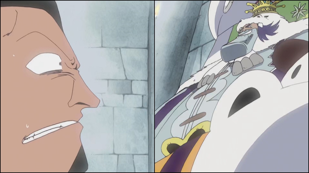 One piece EP 87. A flash-back from when Dalton pleaded with Wapol, not to give up on doctors.