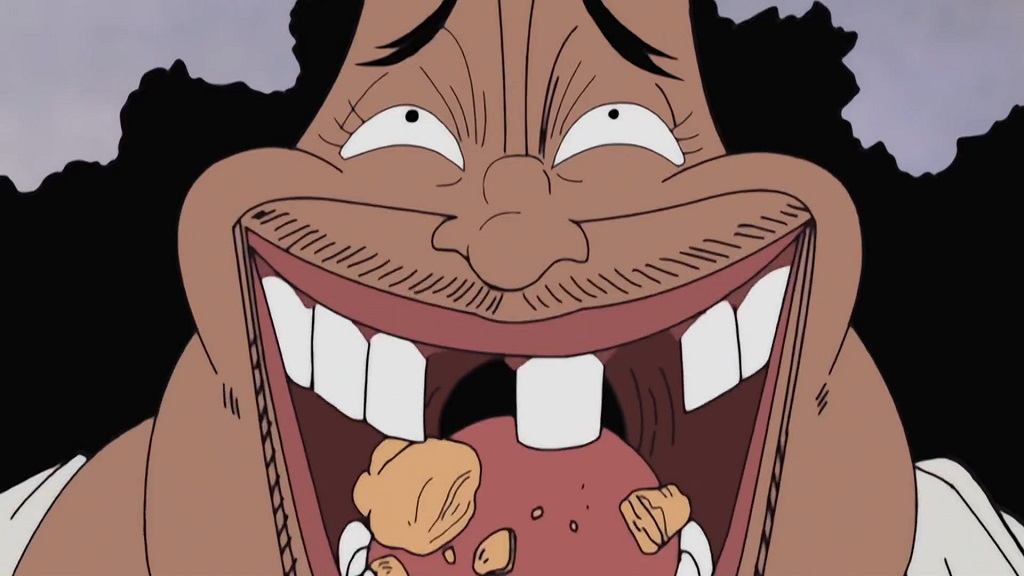 One piece EP 88. Black Beard gets mentioned as the guy who never sleeps in the Drum Island.