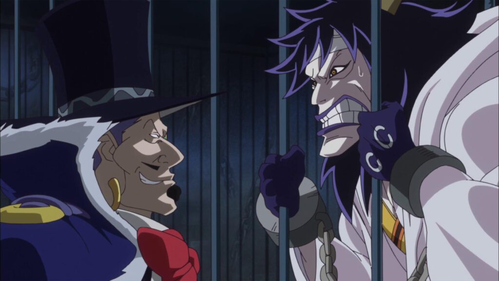 One Piece Episodes 626-628: Caesar’s Retrieval arc we get the chance to see more action from the Warlords of the Sea.