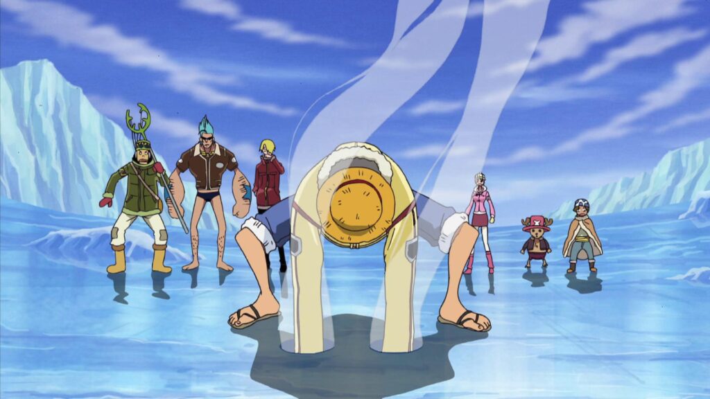 One Piece Episodes 326-335: Ice Hunter arc. The straw Hats take on the Accino Family, a group of bounty hunters.