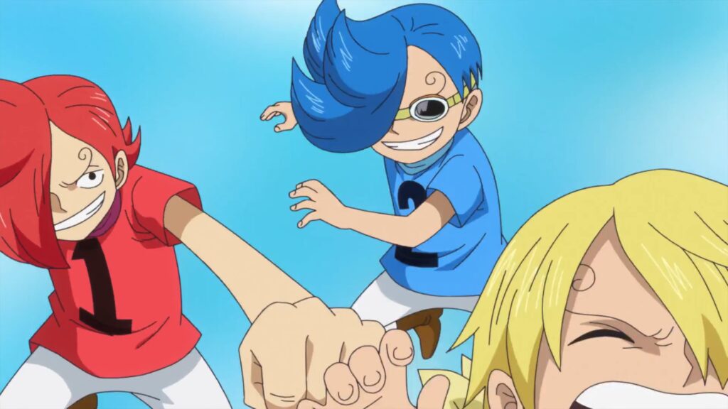 One piece 819 Sanji Taking the beating from his older brother for being different.