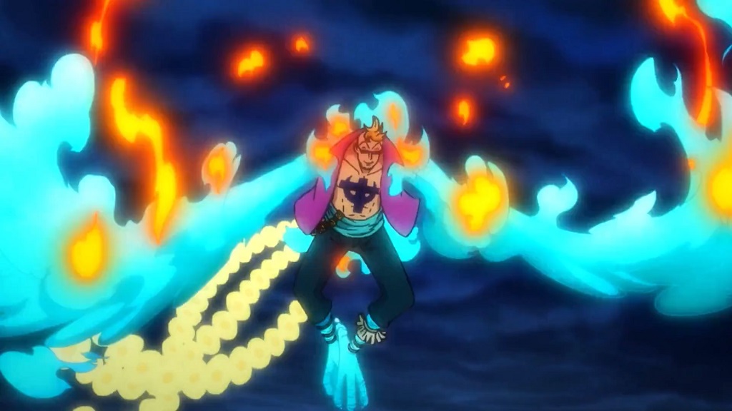 One Piece 941 Marco has the Devil Fruit named Bird-Bird Fruit, Mythical Model: Phoenix.