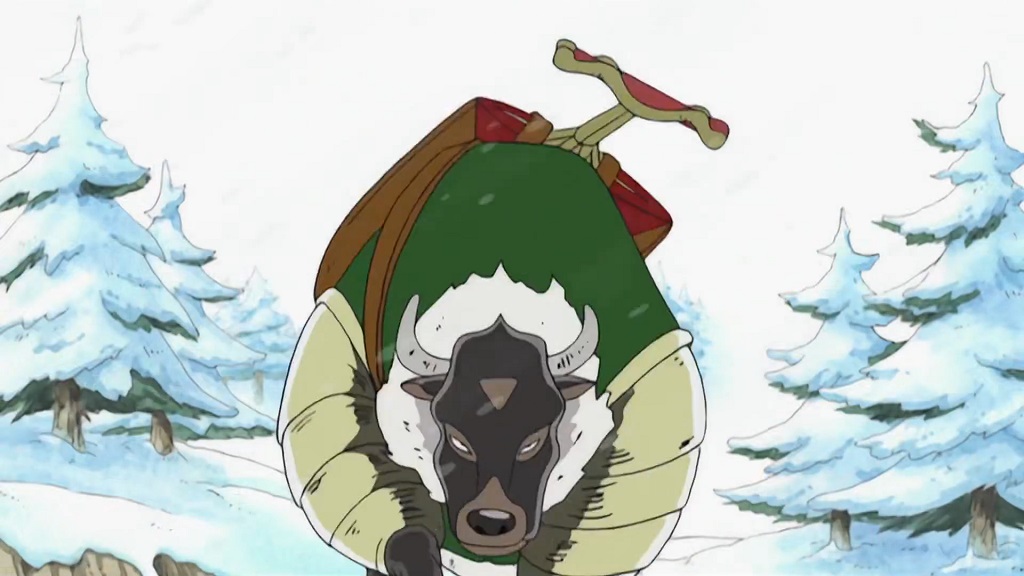 One piece EP 83. Dalton transforms in a OX due to his Zoan Devil Fruit Power.