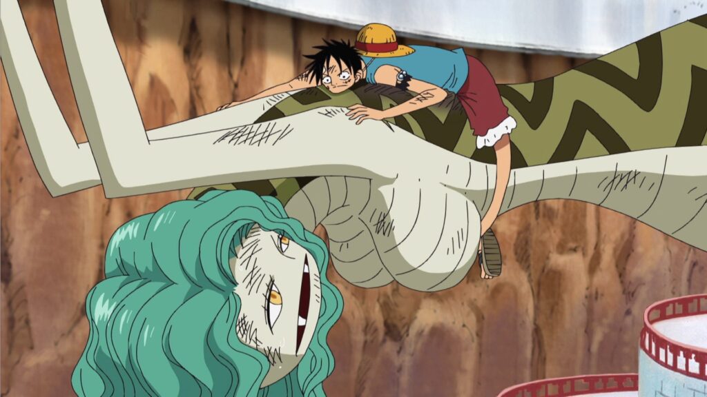 One Piece Luffy covers the Celestial Dragon's Brand on Marigold Episode 414