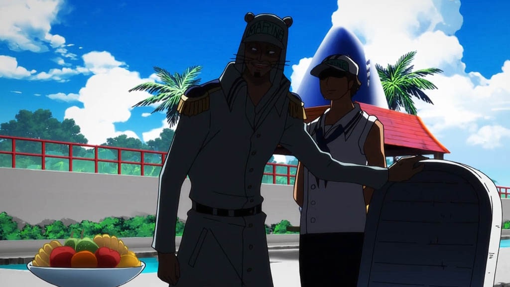 Navy Corruption in One Piece: Episode of Nami - Koukaishi no Namida to Nakama no Kizuna. Arlong pays off a commodore for the Navy Commodore to leave them alone