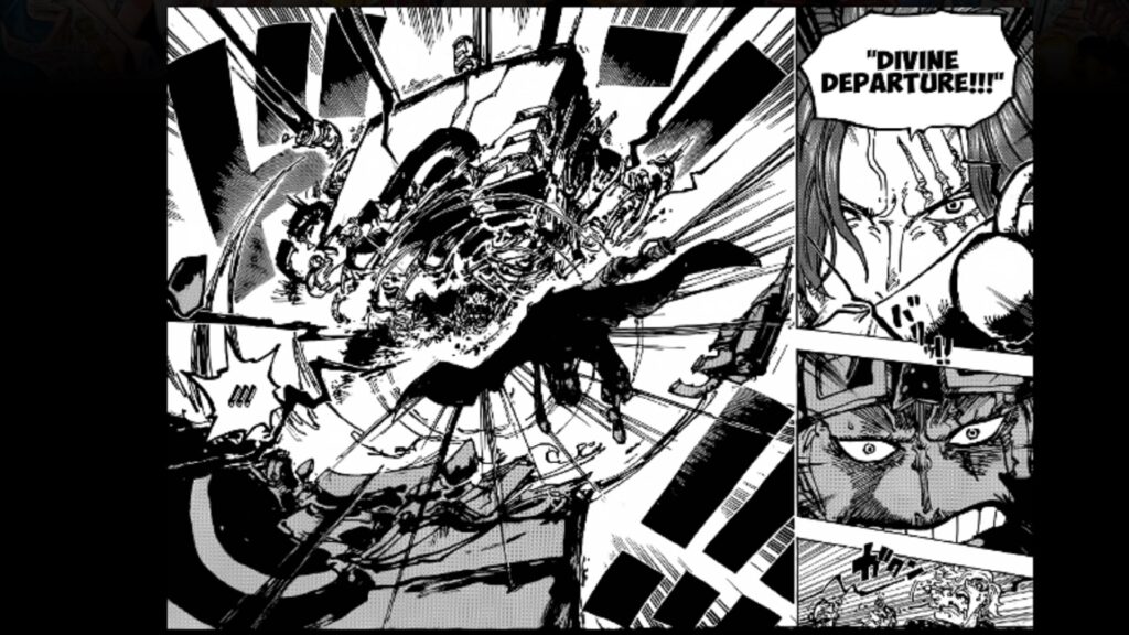 One Piece Chapter 1075. Shanks saw the destructive power or Kid's attack so he decided to stop it in it's tracks.