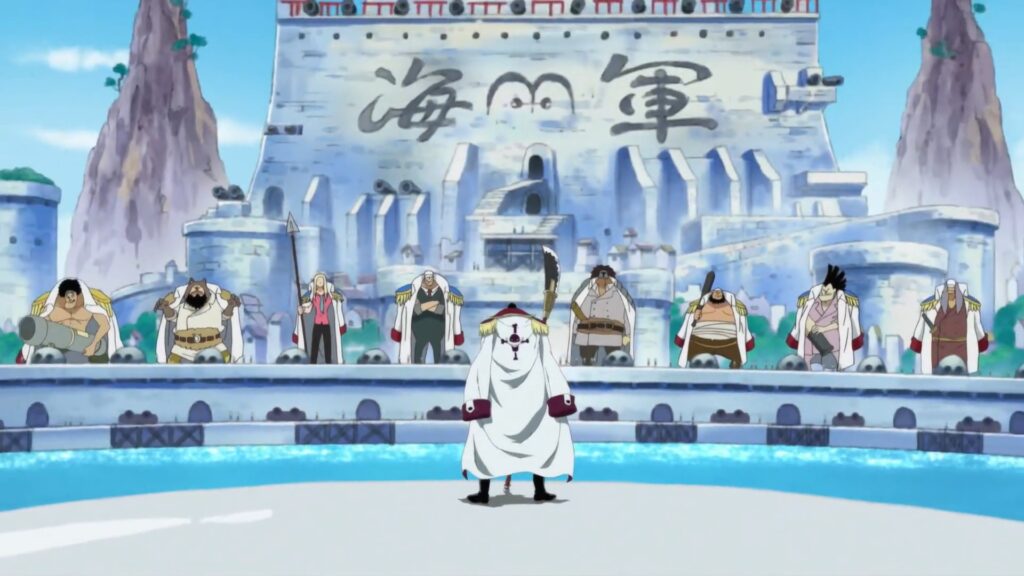 One Piece Episode 465. WhiteBeard faces the entire force of Navy as if it were nothing.