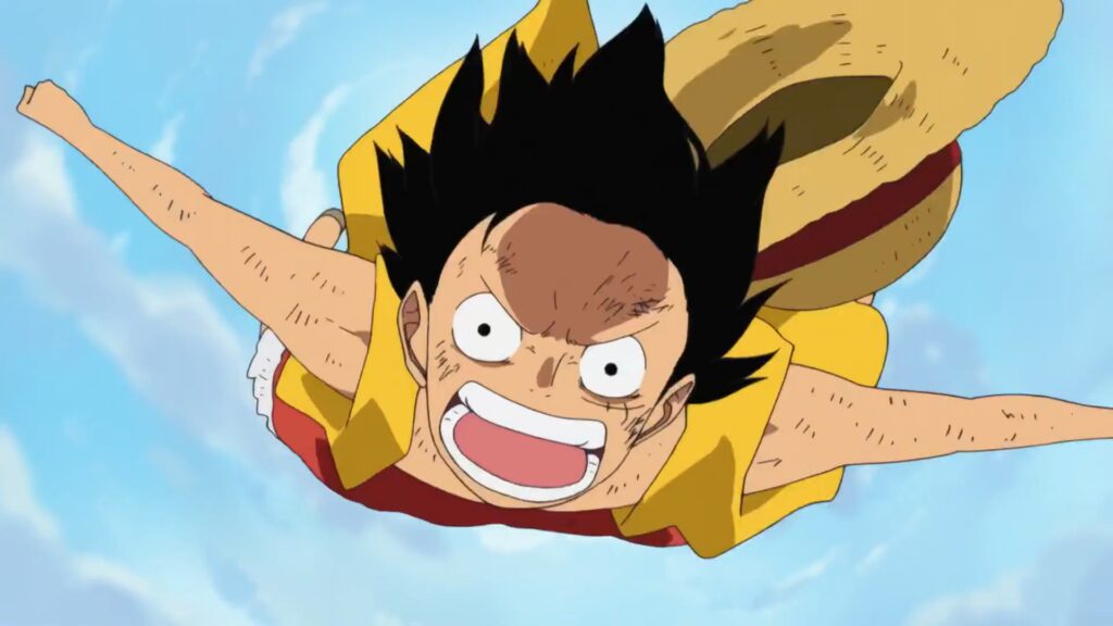 One Piece Episode 478. Luffy does not hesitate for one second to jump into the middle of things to save his brother.