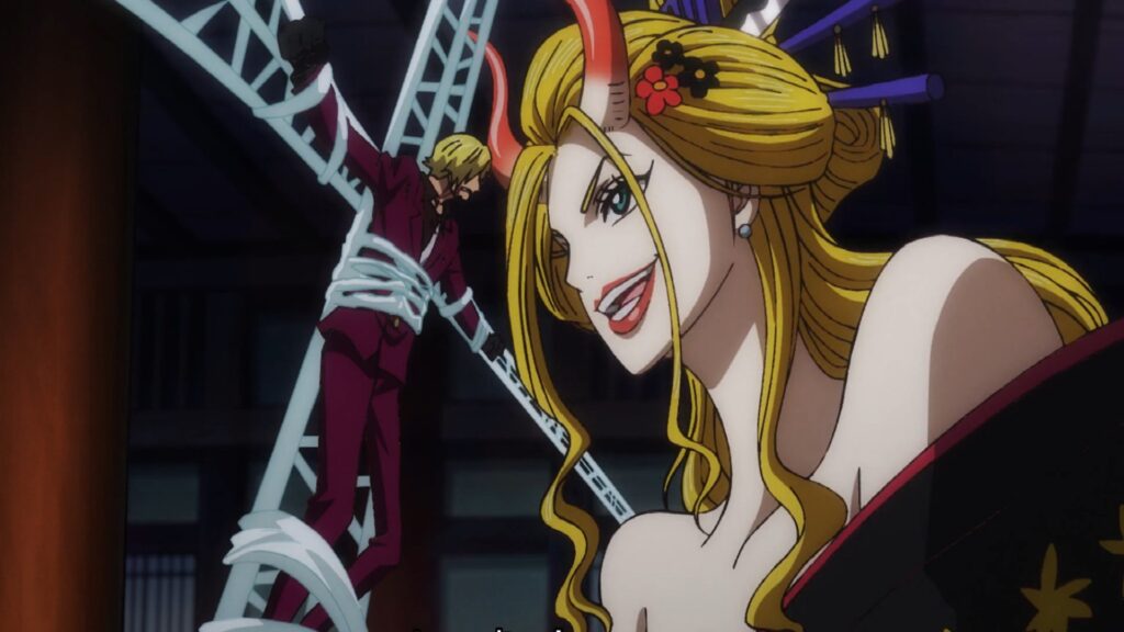 One Piece Episode 1020 Black Maria is using Sanji to lure Nico Robin.