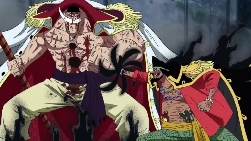 One Piece 485 Blackbeard kills whitebeard and steals his devil fruit.