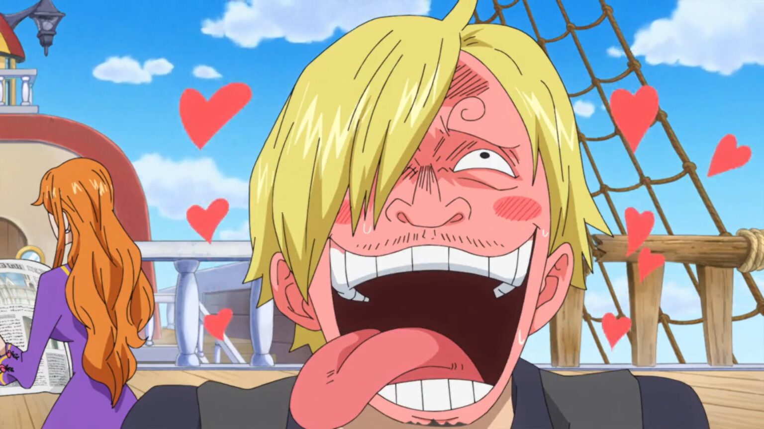 One Piece 879 Sanji Blushing at the picture of Vivi.