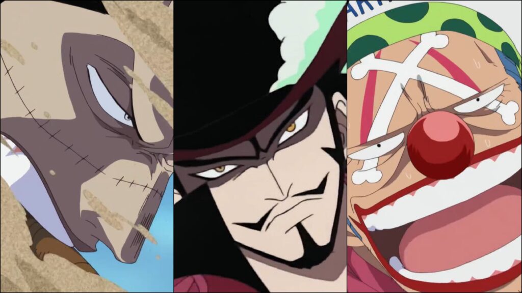 One Piece Crocodile Mihawk and Buggy are the leaders of Cross Guild.