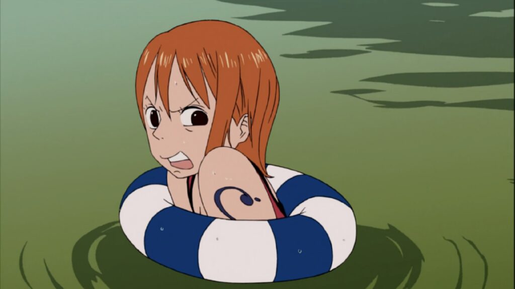 One Piece Movie 6 Nami almost drowns.