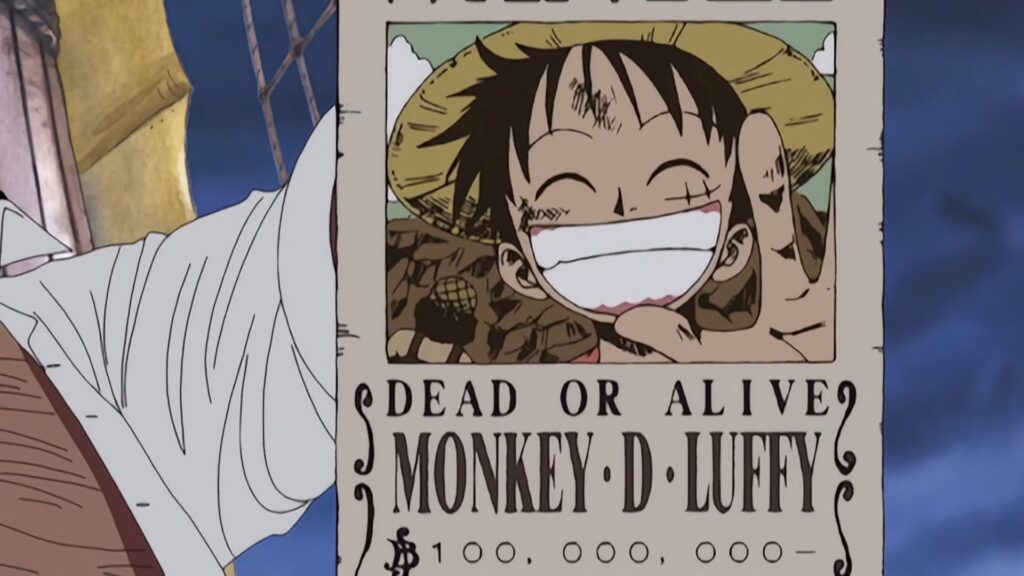 One piece 152 Luffy gets his Second Bounty of 100 million berries after defeating the Warlord Crocodile. 