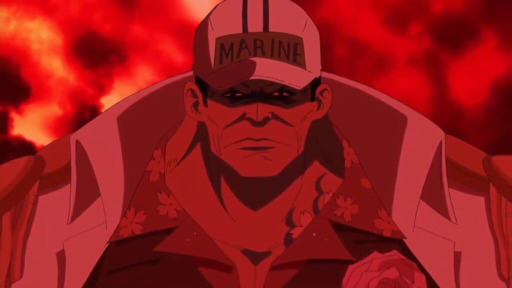 One Piece Episode 477 At the time of marineford war Sakazuki was an Admiral.