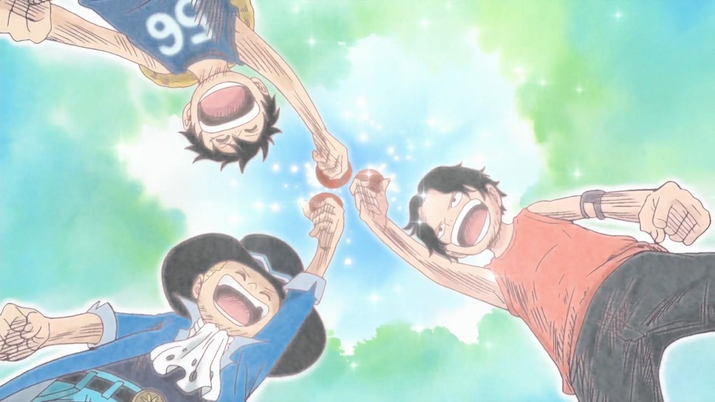 One Piece 493 Sabo, Aces and Luffy became brother while living together under the protection of mountain bandits.