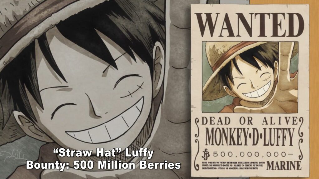 One piece 756 500M Berry bounty of Straw Hat Luffy after creating the Straw Hat grand Fleet and defeating the Donflamingo Pirates.