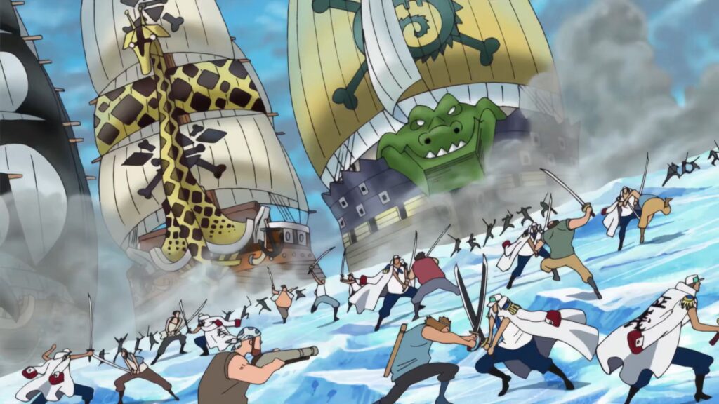 One Piece Episode 470. Everyone tries their best to rescue Ace in Marineford arc.