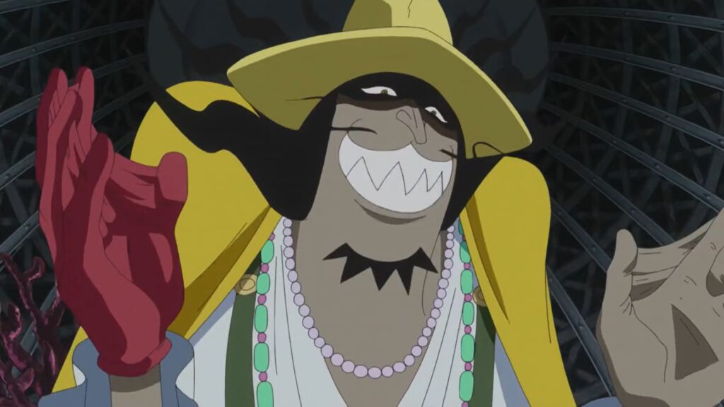 One Piece Episode Ep 535. Vander has a strong devil fruit like an Aimbot. Everything he touches he will never miss.