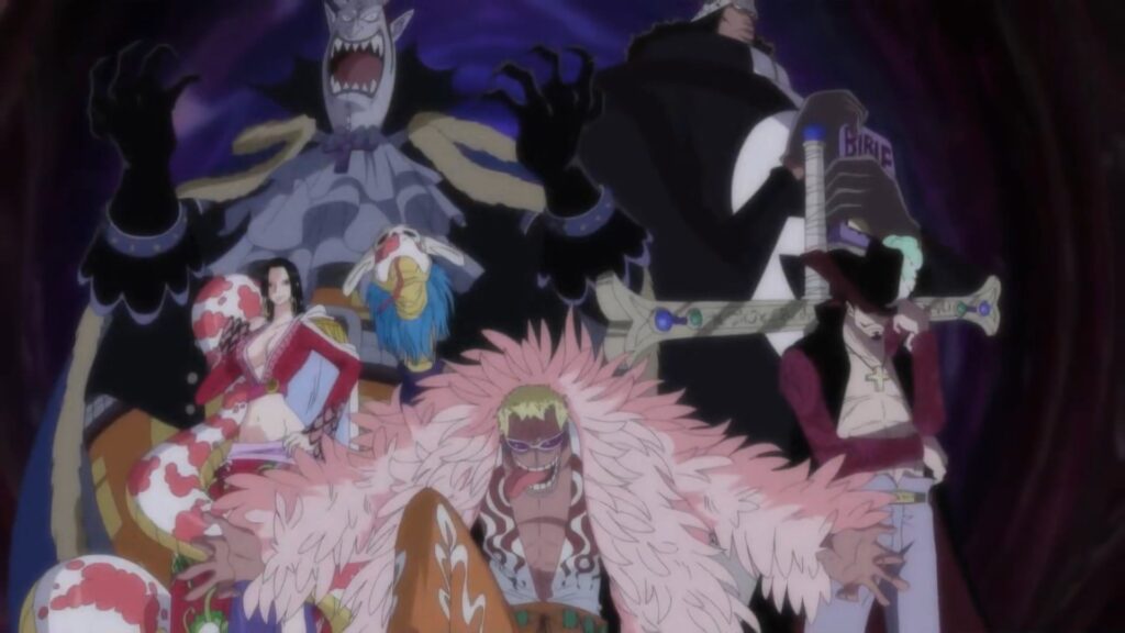 One Piece Episode 457. Warlords of the sea are one of the forces that keeps the balance in the One Piece world.