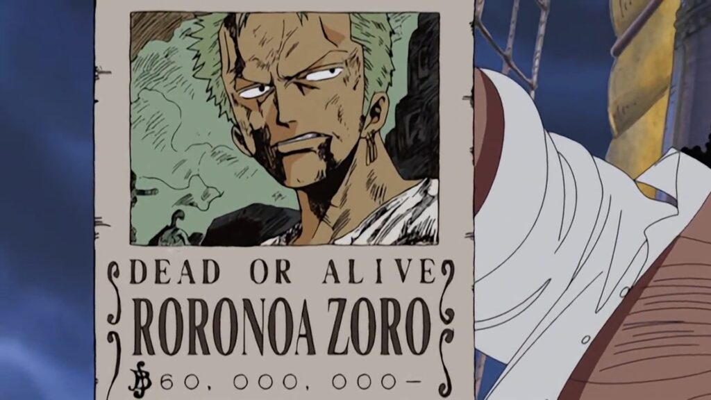 Zoro earned his first bounty at the end of Alabasta Arc.
