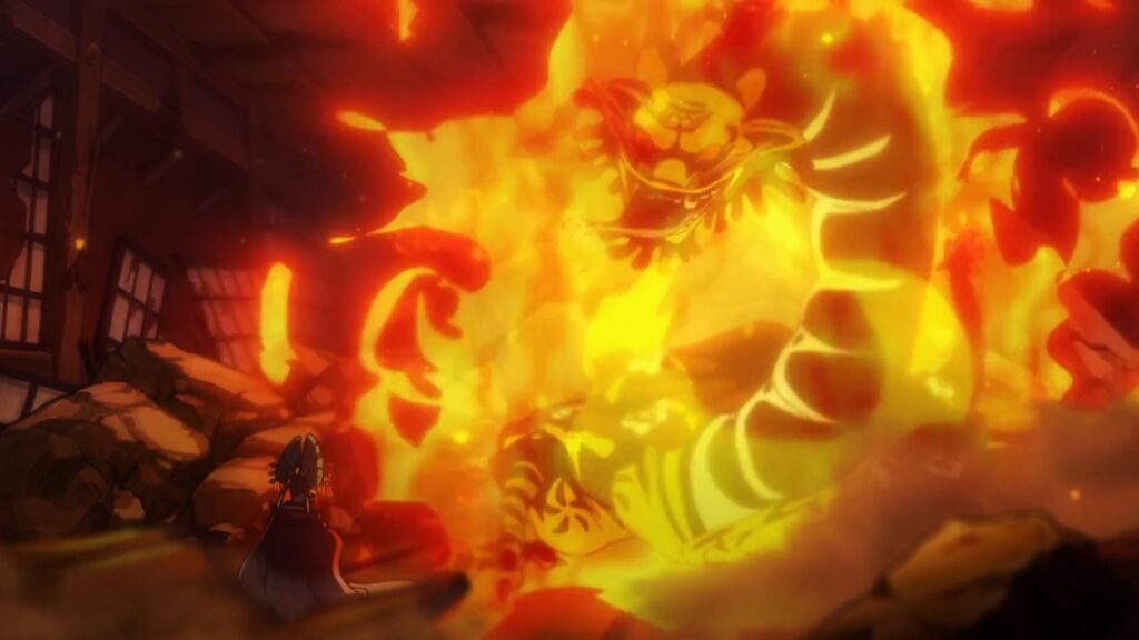 One Piece 1047 Orochi is burning to death.