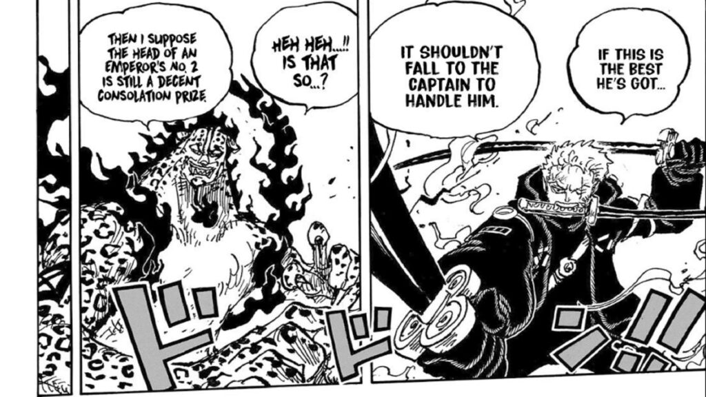 One Piece 1093 Zoro Fights Rob Lucci and says that Lucci is unworthy of fighting luffy.