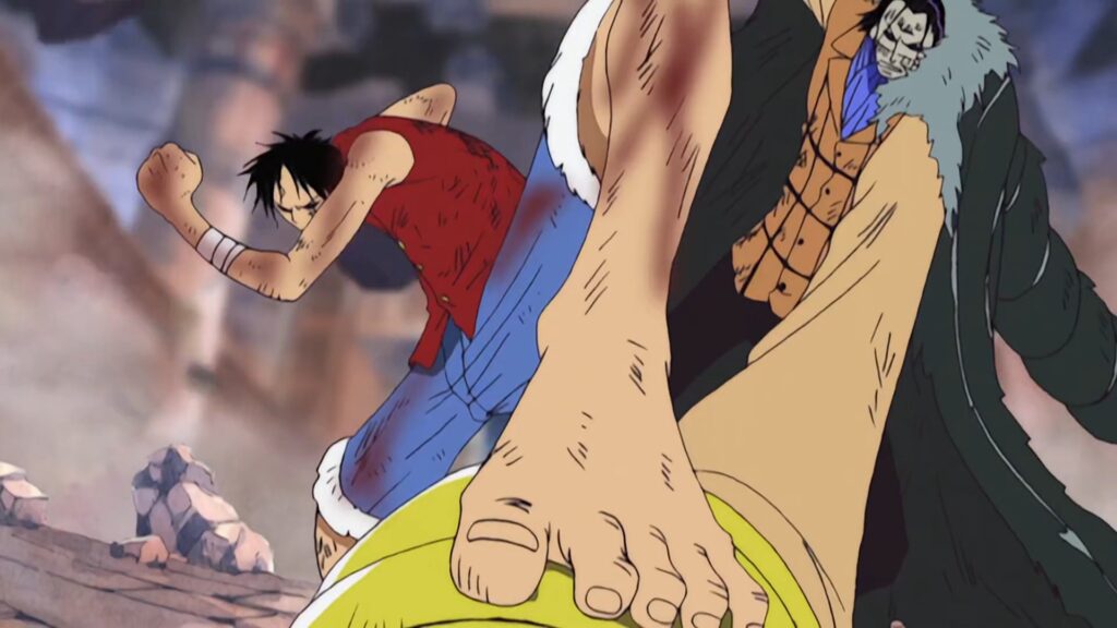 One Piece 126 Luffy defeated Crocodile in Alabasta.