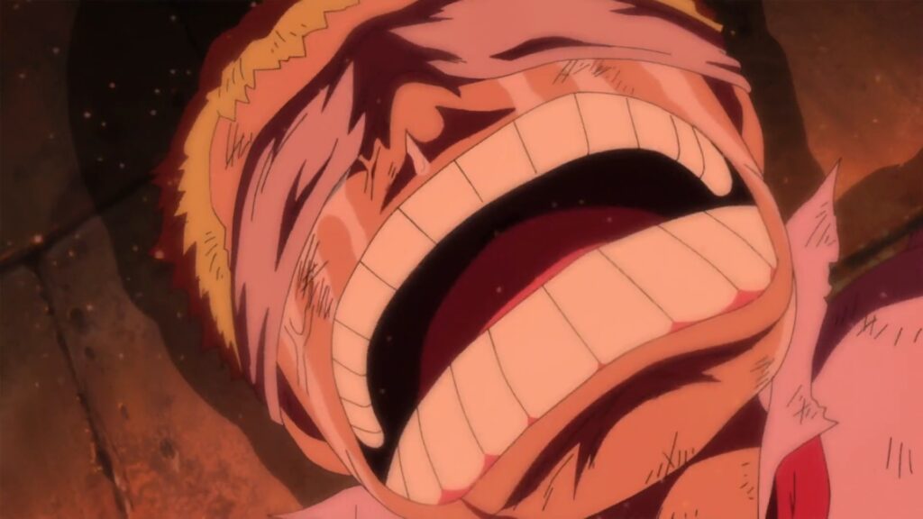 One Piece 702 Young Doffy is crying as he is about to be executed.