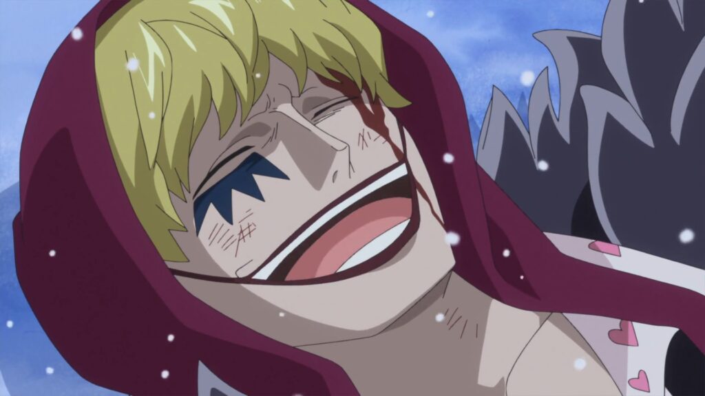 One Piece 703 Corazon Sacrificed himself to give the Op Op Fruit to law and save his life.