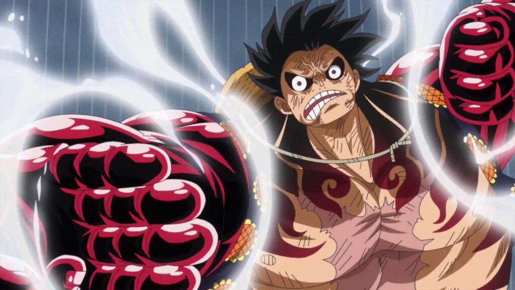 One Piece 726 Luffy Unlocks Gear 4 bounce man. This is the first time it is seen in the series.