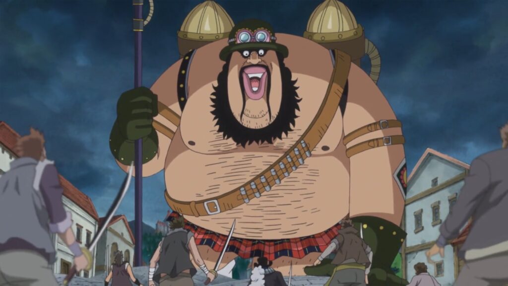 One Piece 880 Morley is a giant working in the Revolutionary Army.