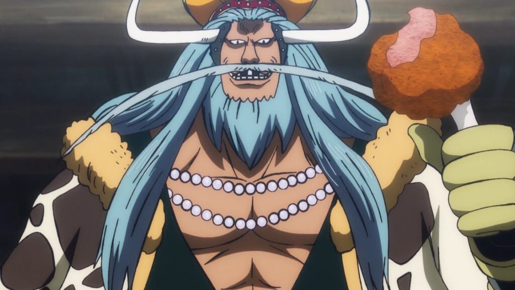One Piece 917 Avalo Pizarro is the former leader of a kingdom which he gave up to become a pirate.