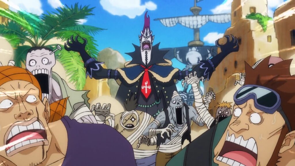 One Piece 917 Gecko Moria attacked Fullalead Island to save Absalom.