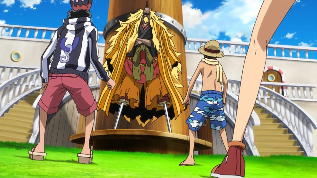 One Piece Chapter 10 Strong World Oto is one of the Swords used by Golden Lion Shiki as his legs.