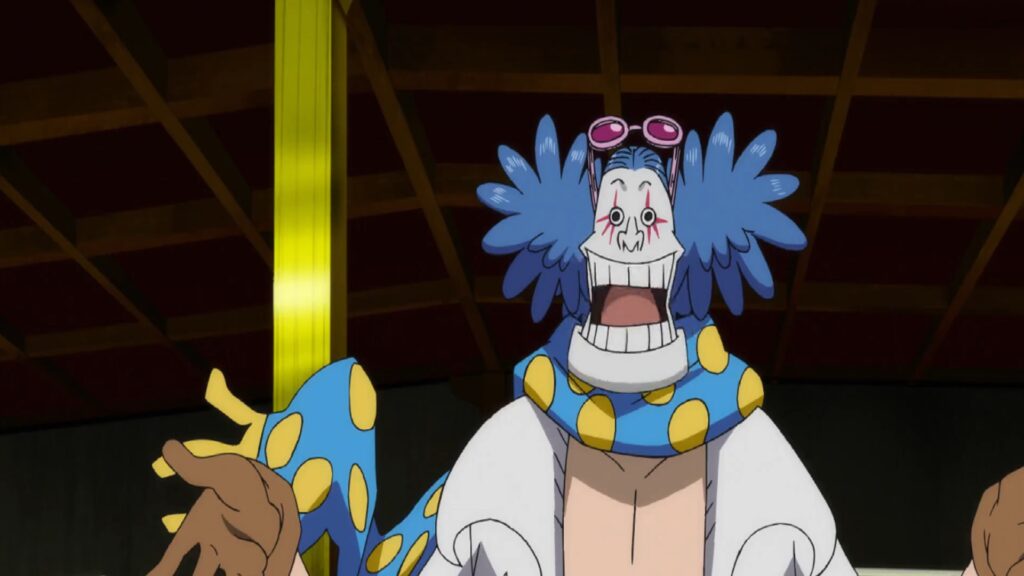 One Piece Strong World Indigo is the Scientist of the Golden Lion Pirates.