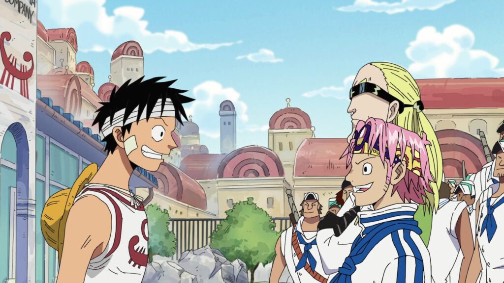 One Piece Luffy meets Koby and Helmeppo.