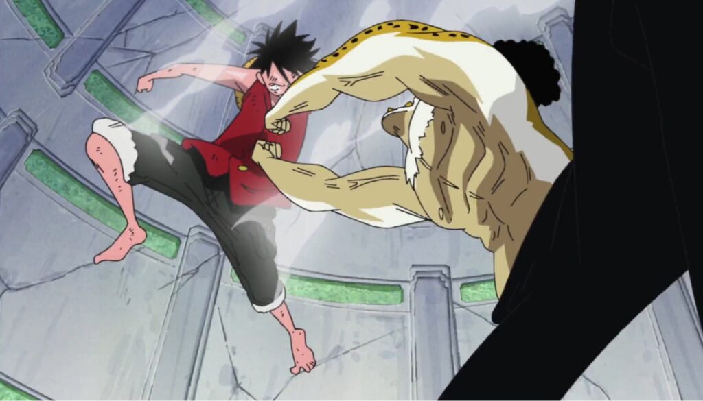 One Piece 230 Six King Gun is the attack which knocked down Luffy.