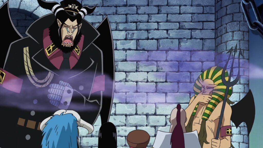 One Piece 316 Magellan poisons himself with his paramecia devil fruit.