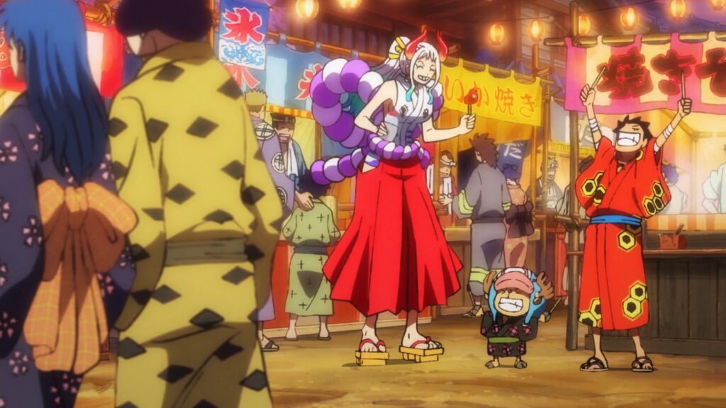 One Piece 1080 Yamato Luffy and Chopper enjoy the Festival.