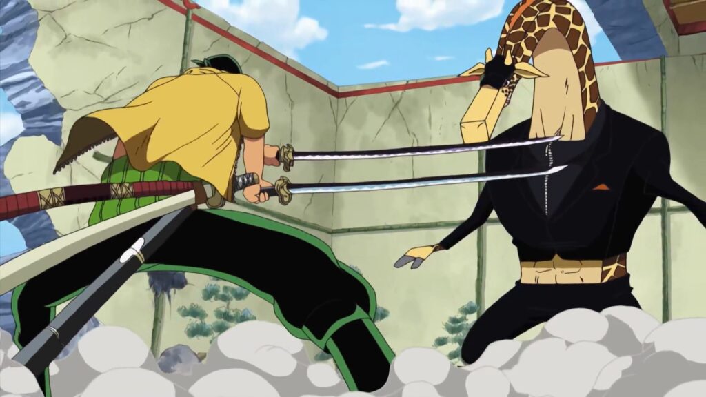 One Piece 299 Kaku lost to Zoro.