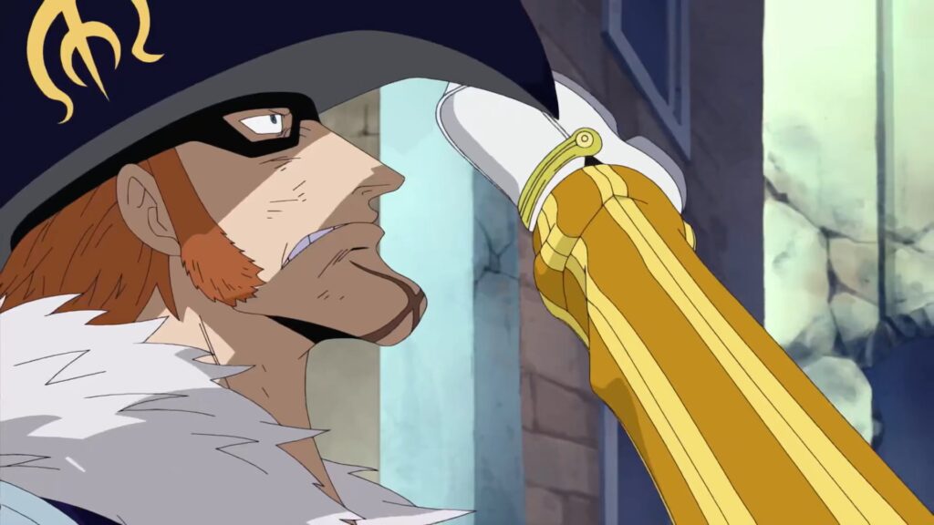 One Piece 401 Kizaru hits Drake with a kick at the speed of light.