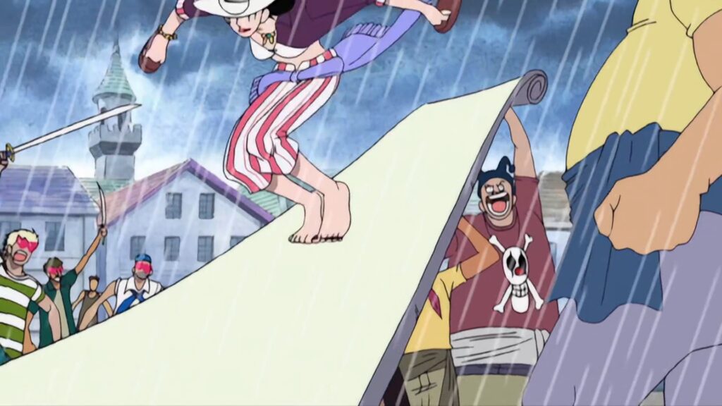 One Piece 53 Alvida found a very inventive way of using the Slip Slip Fruit.