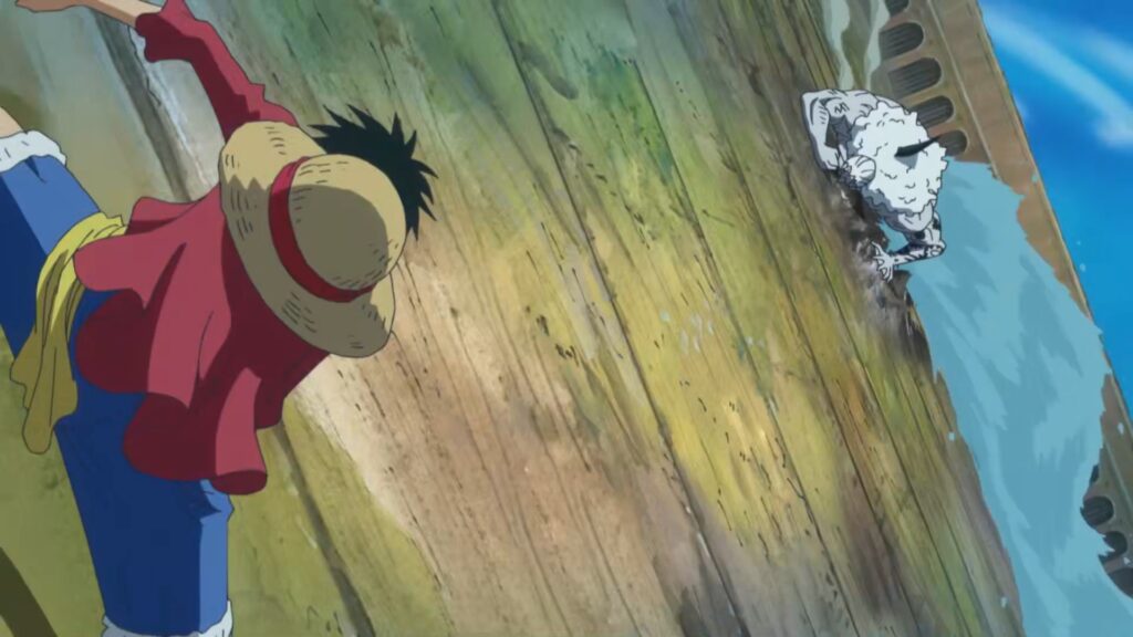 One Piece 530 Luffy fights against Hody on top of Noah.