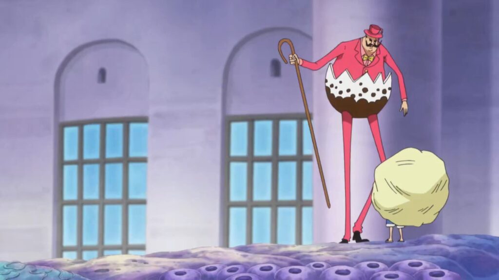 One Piece 571 Tamago has a Devil Fruit Called Tama Tama no Mi.