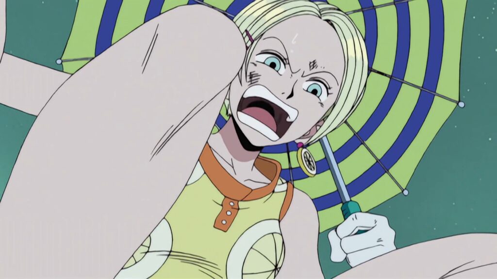 One Piece 66 Mikita uses explosion of her partener to propel herself in the air.