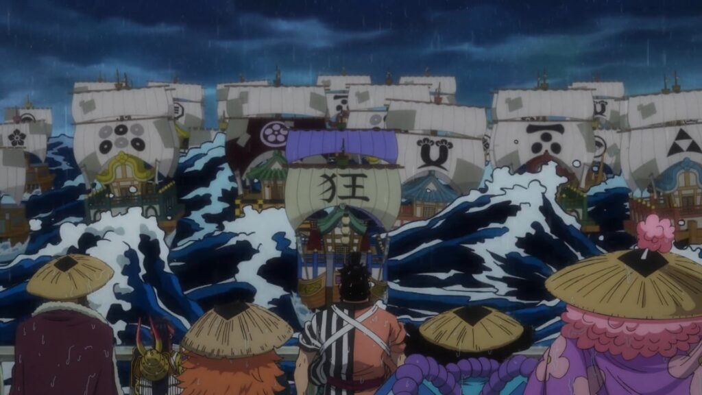 One Piece 977 Raid on Onigashima Begins with a battle at sea.