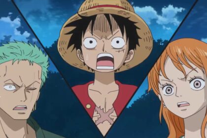 One Piece Straw Hats Crew Zoro, Luffy and Nami