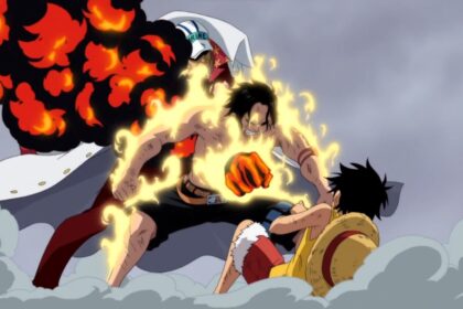 One Piece Ace saves Luffy from Akainu