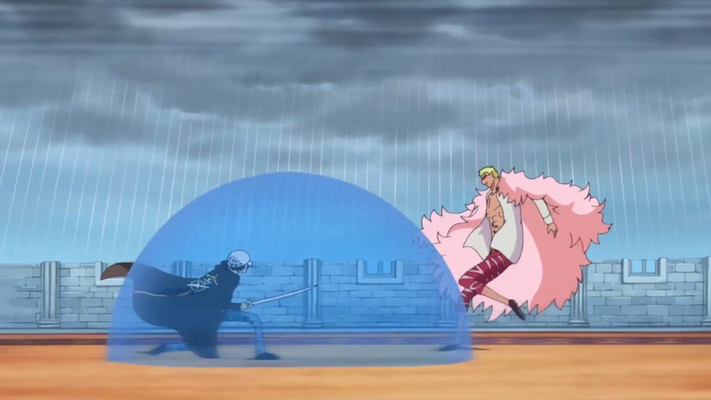 One Piece Law fought against Doflamingo.